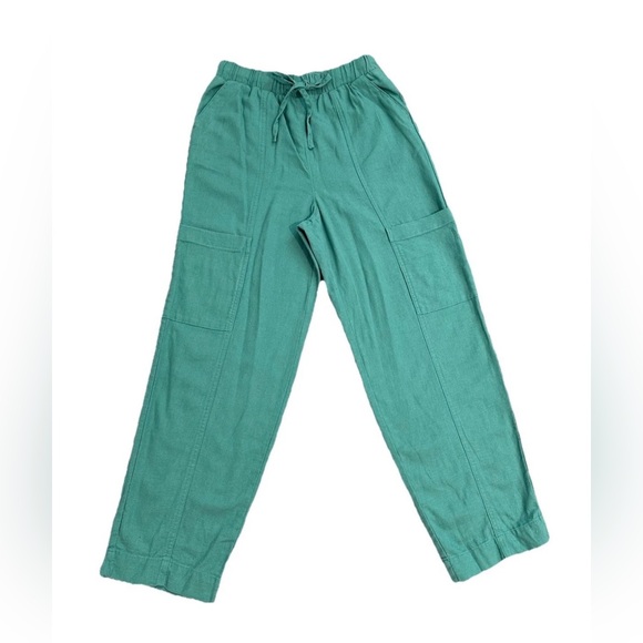 WOMEN'S UNIVERSAL THREAD GREEN LINEN TAPERED PANTS LEG SIZE XS - Picture 3 of 7